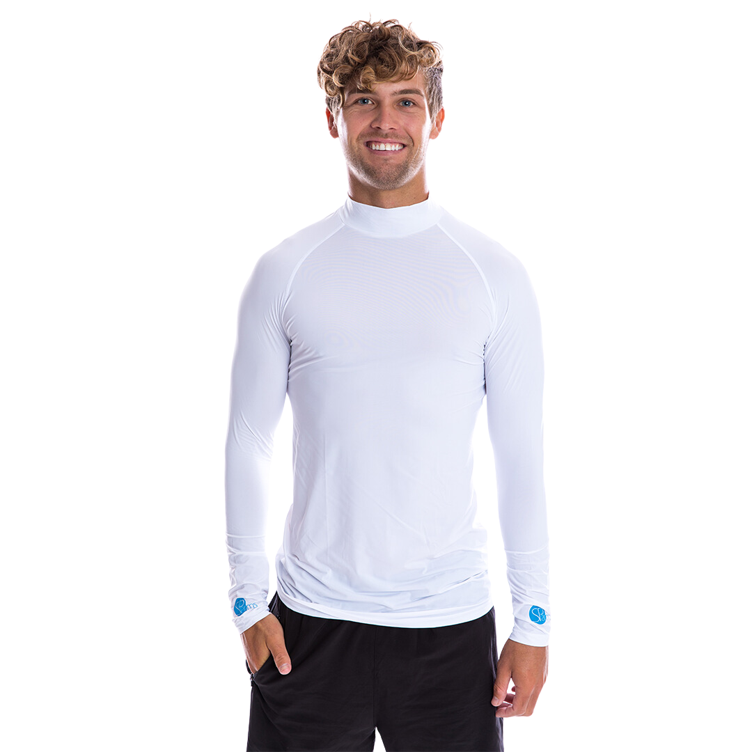 Men's Cooling Shirt High Neck (White)