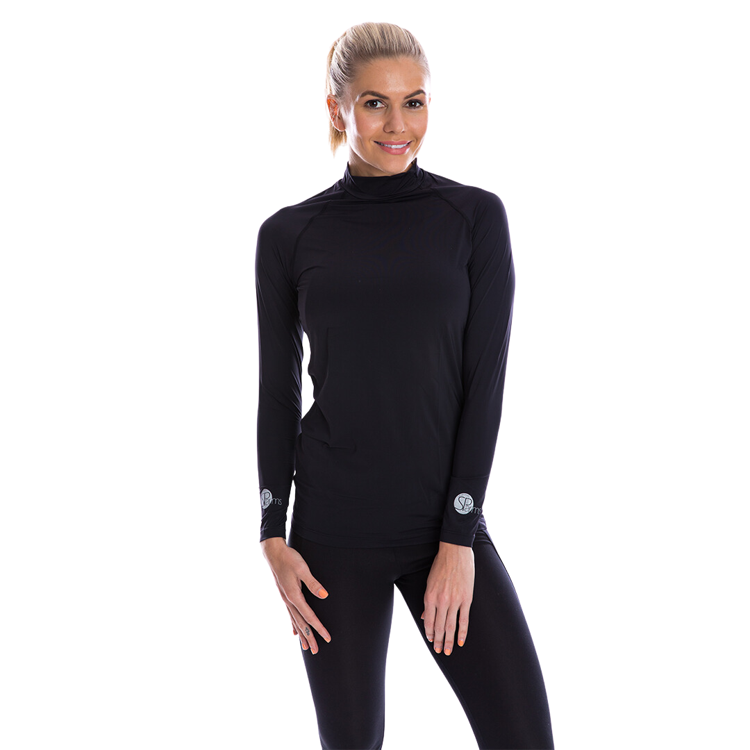Women's Cooling Shirt High Neck (Black)