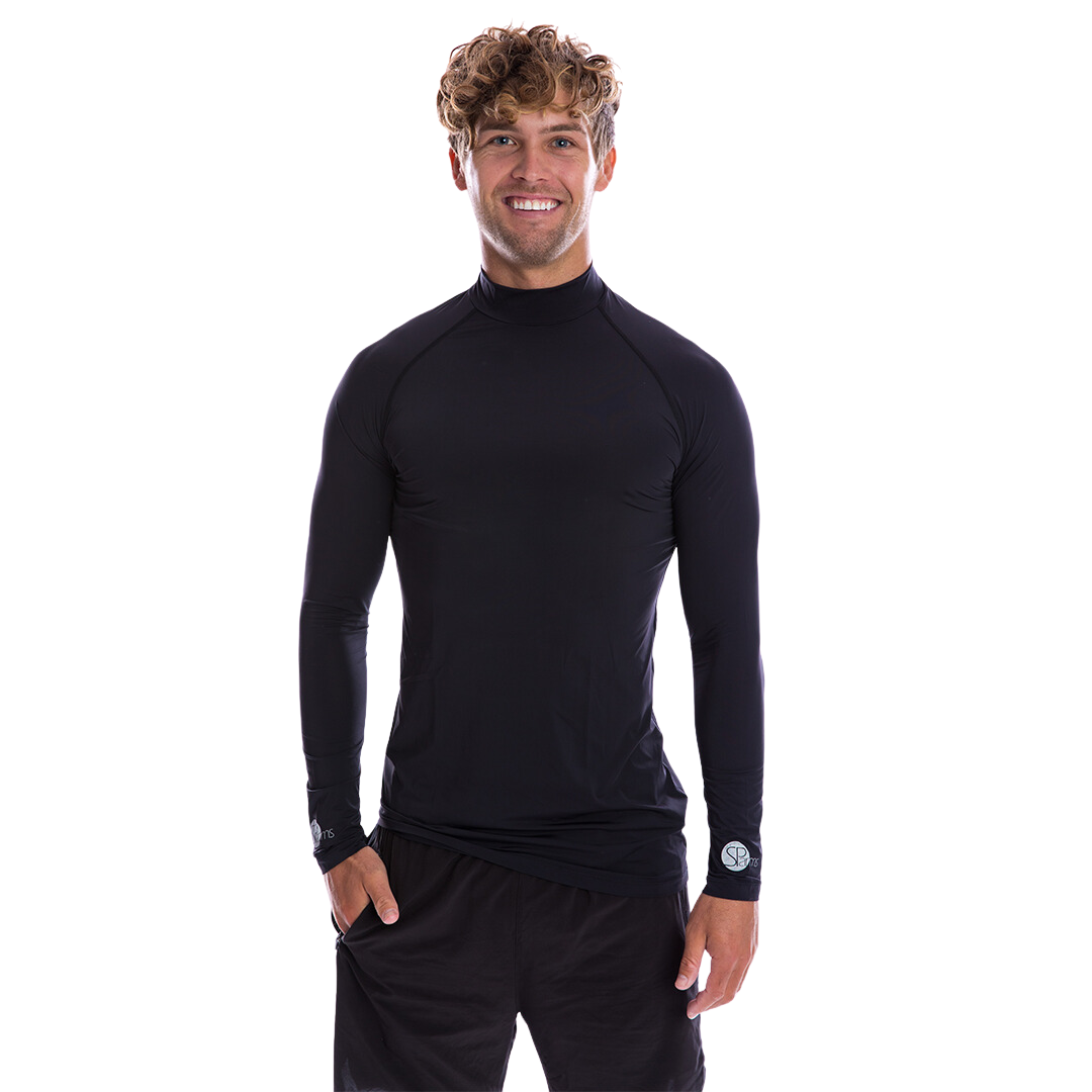 Men's Cooling Shirt High Neck (Black)